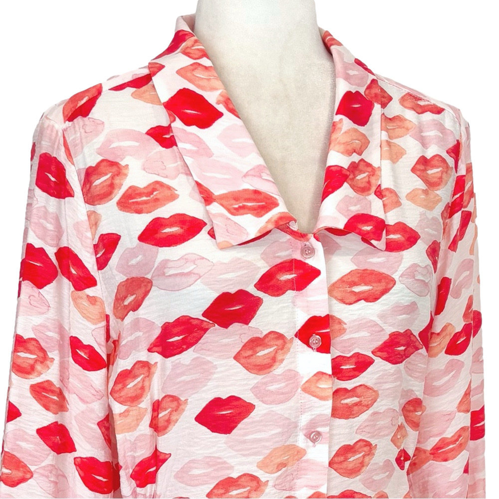 InWear red lip kiss motif shirt